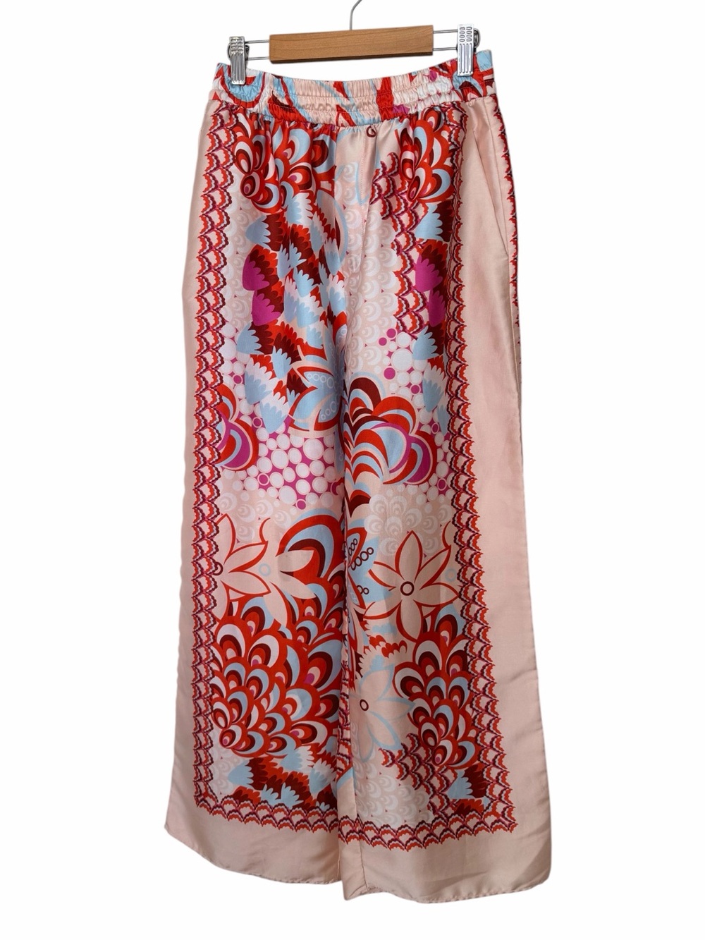 ZARA MULTICOLOR FLOWY TROUSERS SIZE SMALL. - Picture 6 of 8